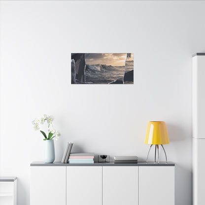 Fukinsei Ocean Wave Canvas Art - Dark Japandi Shadow Zen