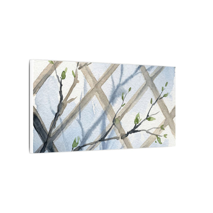 Shoji Screen Canvas Art | Spring Japandi Watercolor Art