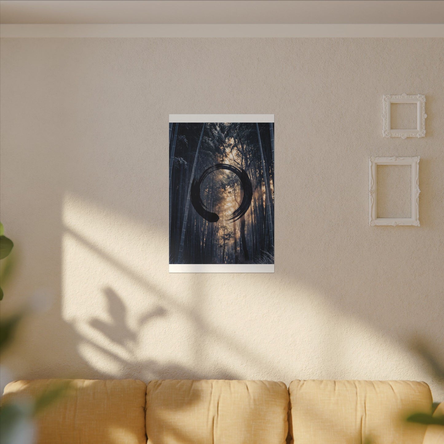 Bamboo Grove Canvas Art | Winter Zen Enso Art
