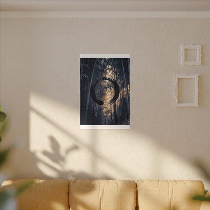 Bamboo Grove Canvas Art | Winter Zen Enso Art