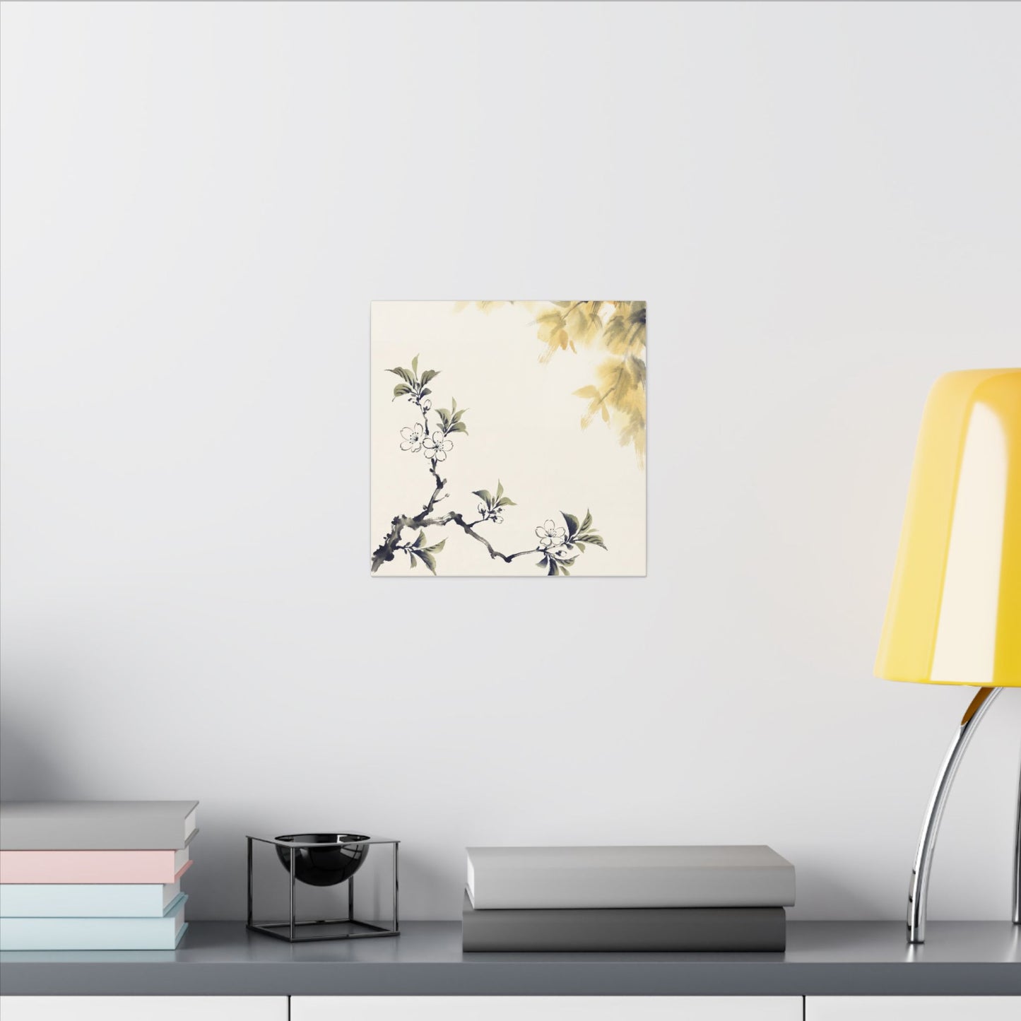 Kanso Cherry Blossom Canvas Art - Zen Sumi E