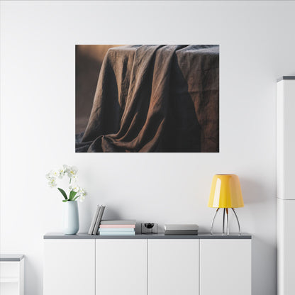 Silk Drape Canvas Art | Winter Dark Japandi Shadow Zen Art