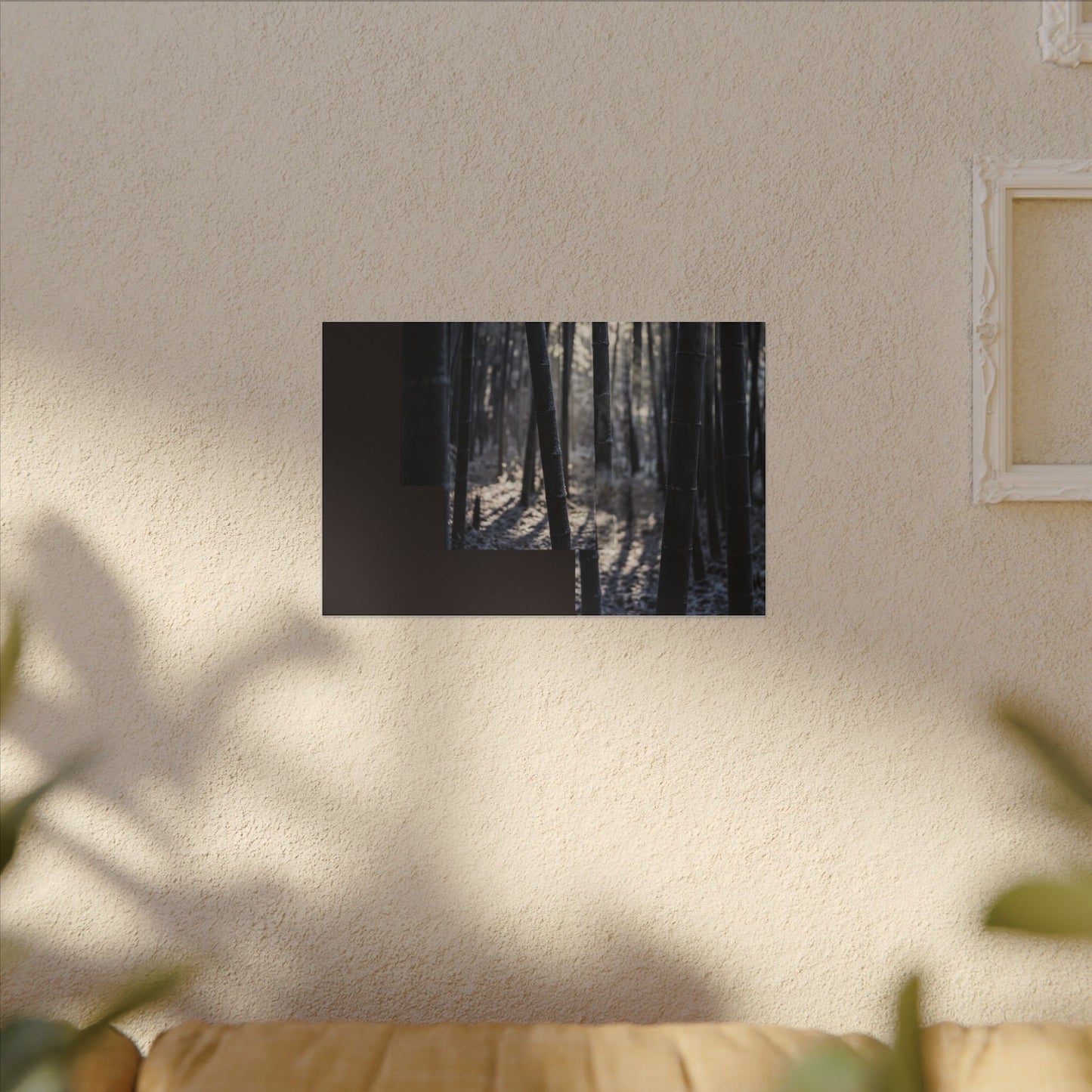 Bamboo Grove Canvas Art | Winter Dark Japandi Moody Minimal Art