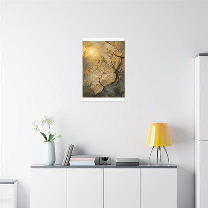 Cracked Earth Spring Canvas Art | Japandi Warm Design