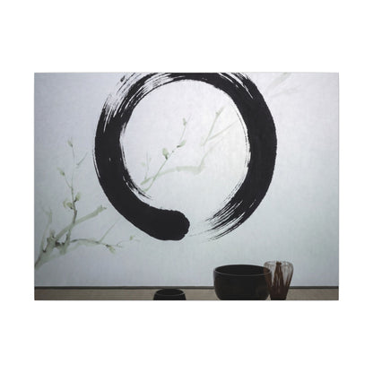 Tea Ceremony Enso Canvas Art | Peaceful Zen Art Art Print