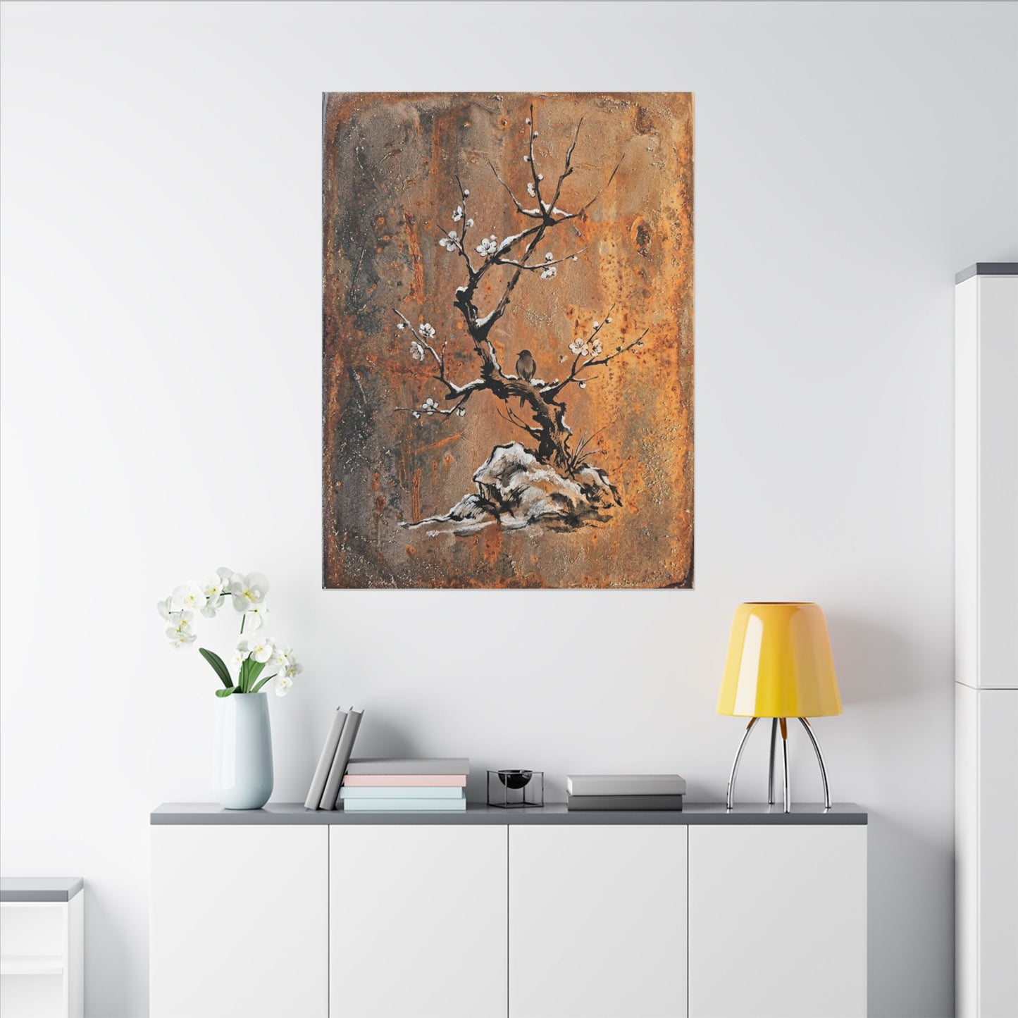 Datsuzoku Rust Patina Canvas Art - Zen Sumi E