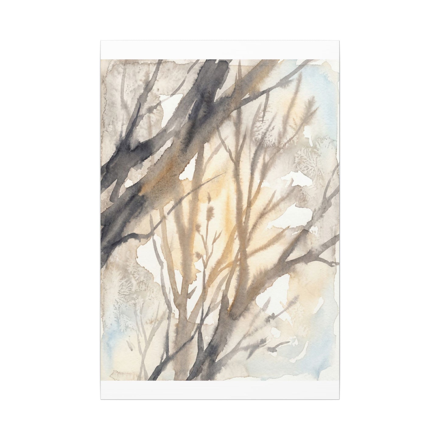 Ma Shadow Play Canvas Art - Japandi Watercolor