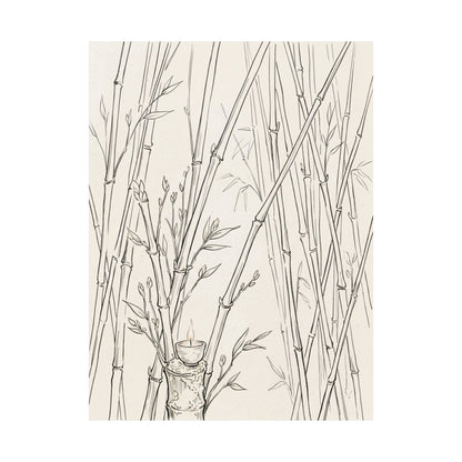 Bamboo Grove Wall Art Print | Spring Japandi Minimal Line Art