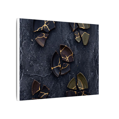 Broken Pottery Canvas Art | Winter Dark Japandi Shadow Zen Art