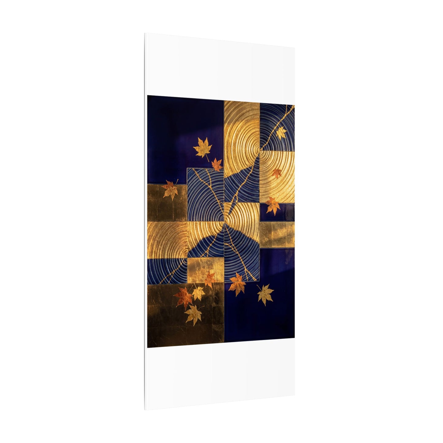 Autumn Water Ripple Crackle Gold Canvas Art | Artful Decor