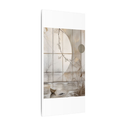 Winter Shoji Screen Japanese Pattern Canvas Art | Elegant Decor