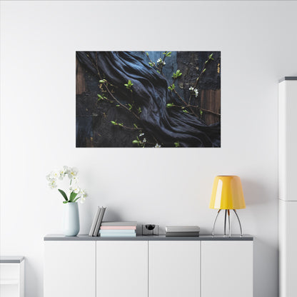Spring Silk Drape Dark Texture Canvas Art | Atmospheric Decor