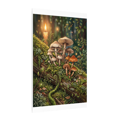 Spring Wild Mushrooms Herbarium Canvas Art | Rustic Decor