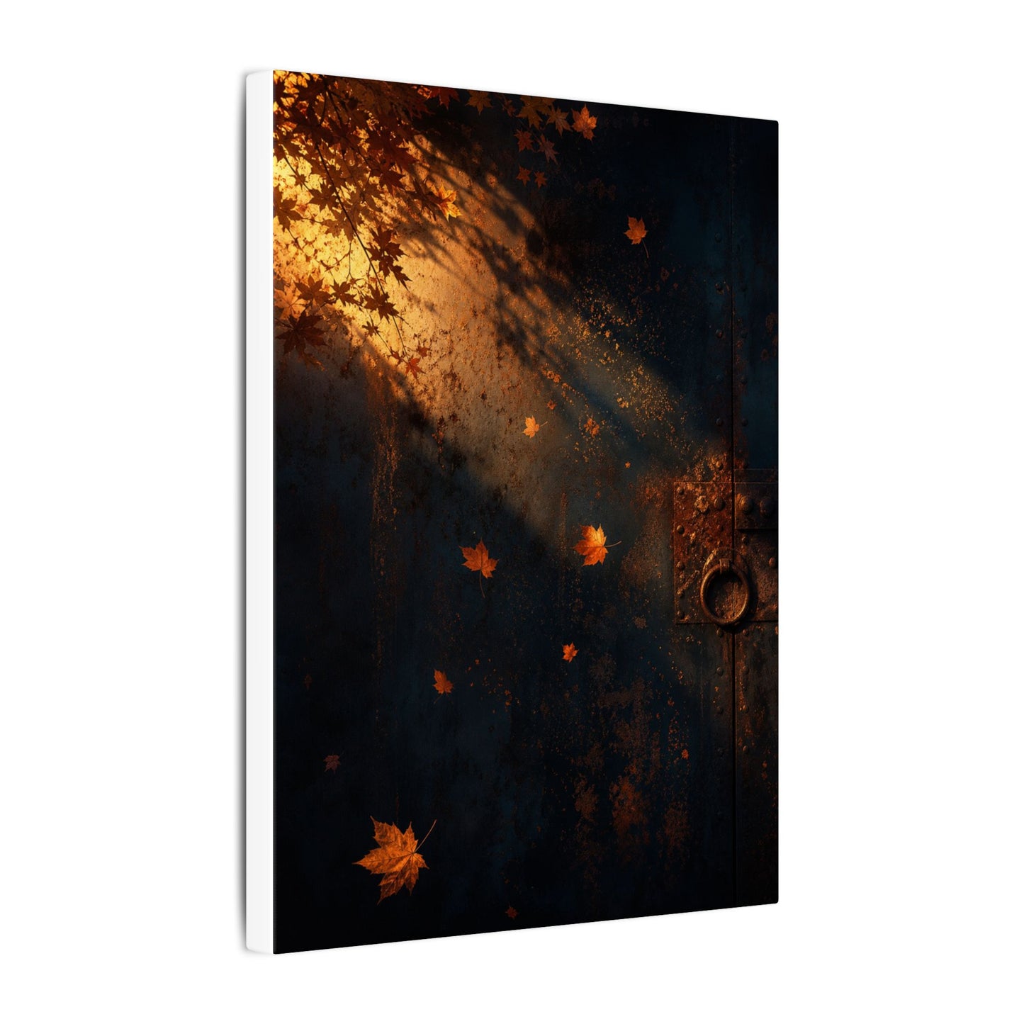 Dark Japandi Rust Patina in Golden Hour | Shadow Zen Canvas Art