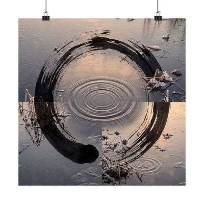 Water Ripple Winter Wall Art Print | Zen Contemplative Design