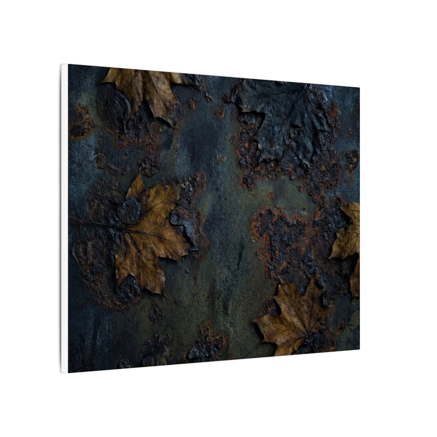 Shibui Rust Patina Canvas Art - Dark Japandi Charcoal Ink