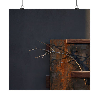 Ma Rust Patina Wall Art Print - Dark Japandi Dark Texture