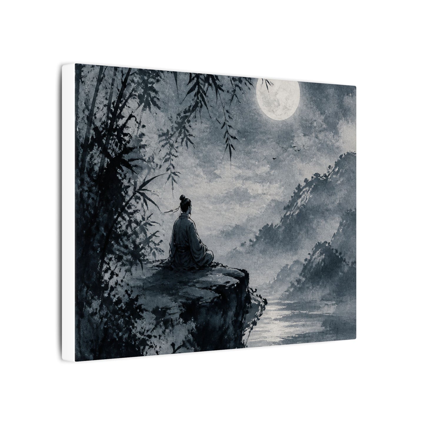 Ink Brushstroke Sumi E Canvas Art | Serene Zen Art