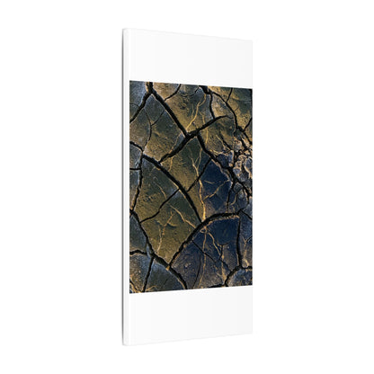 Winter Cracked Earth Moody Minimal Canvas Art | Atmospheric Decor