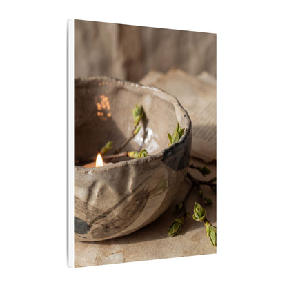 Candlelight Ceramic Bowl Canvas Art - Japandi Ma