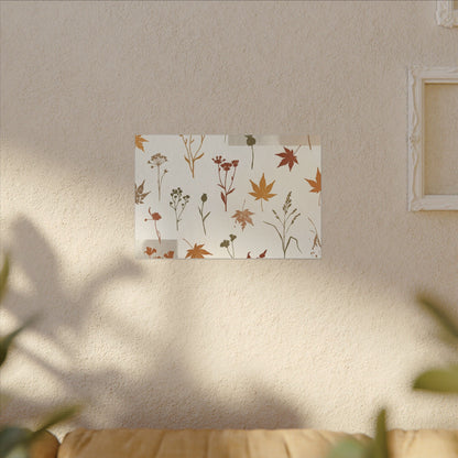 Autumn Dried Flowers Japanese Pattern Canvas Art | Elegant Decor