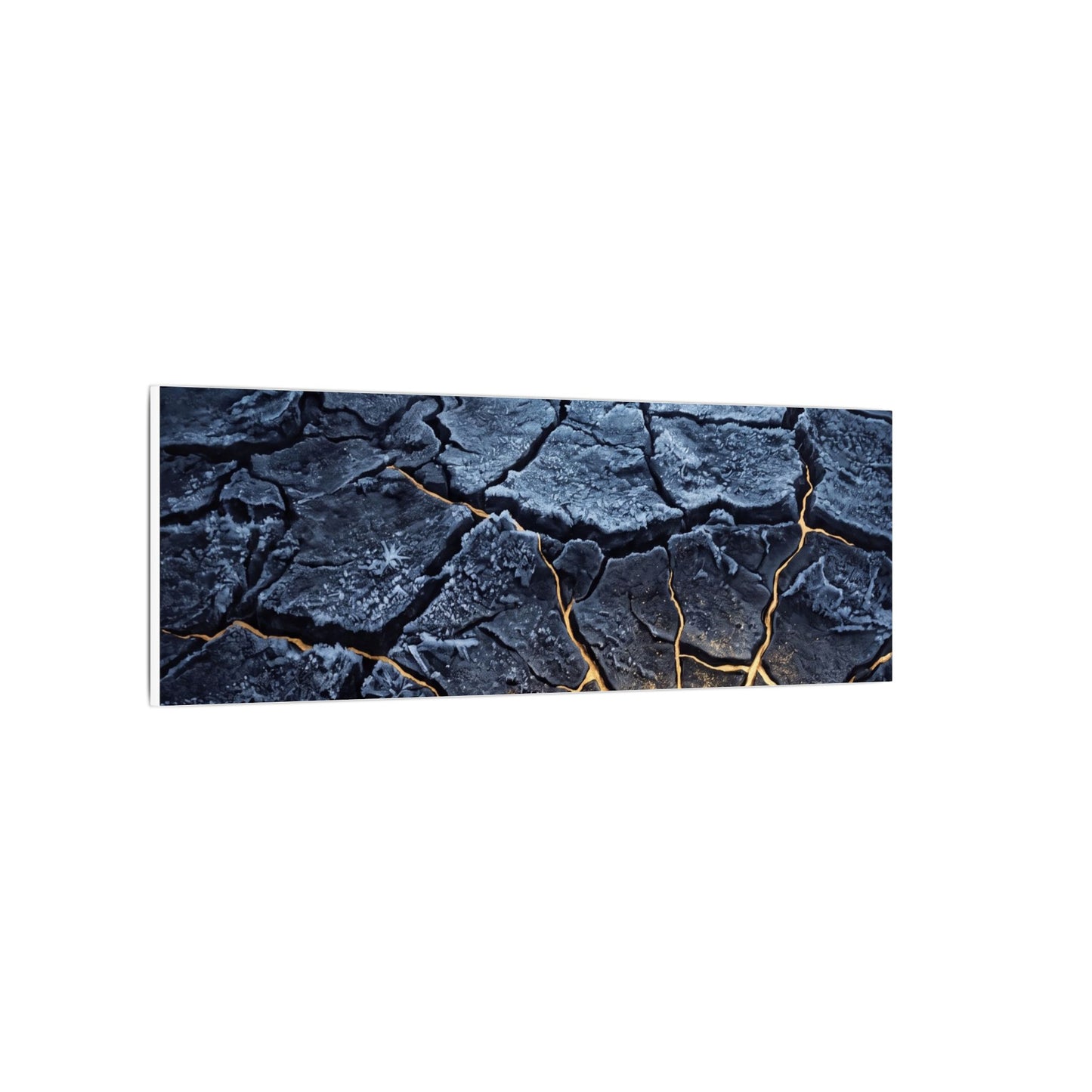 Moonlight Cracked Earth Canvas Art - Kintsugi Mono No Aware