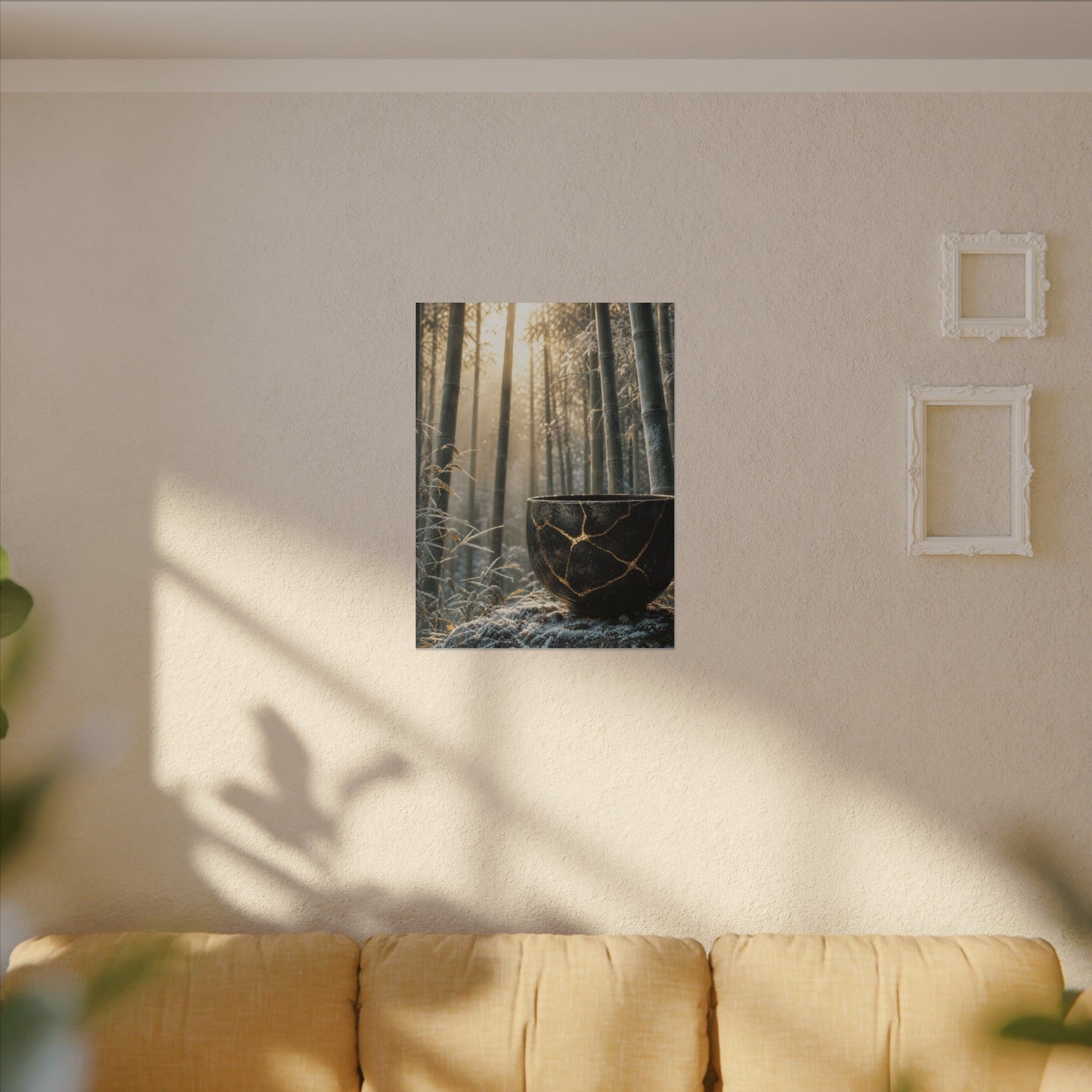 Fukinsei Bamboo Grove Canvas Art - Kintsugi Gold Repair