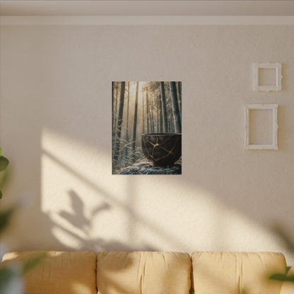 Fukinsei Bamboo Grove Canvas Art - Kintsugi Gold Repair