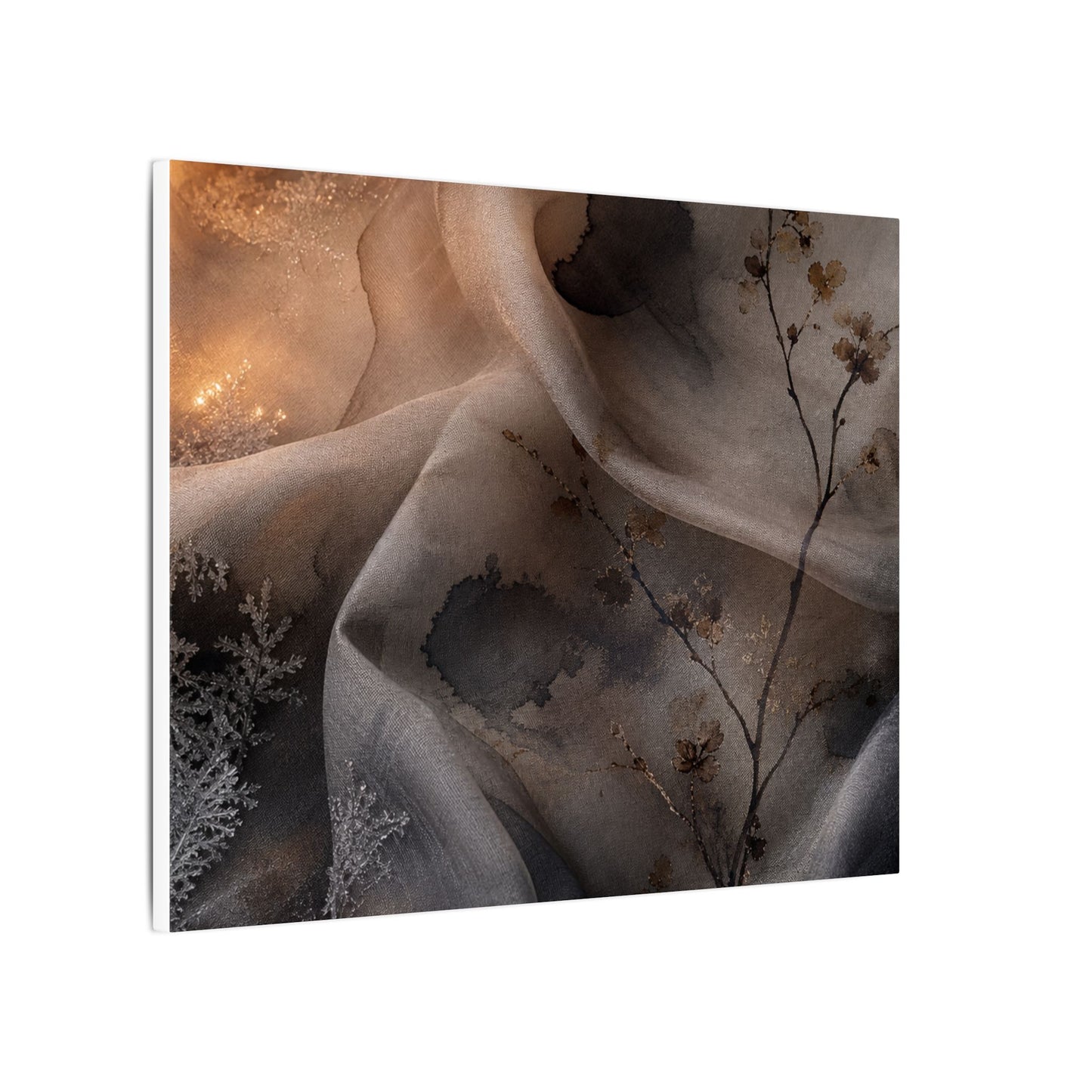 Japandi Silk Drape in Candlelight | Watercolor Canvas Art
