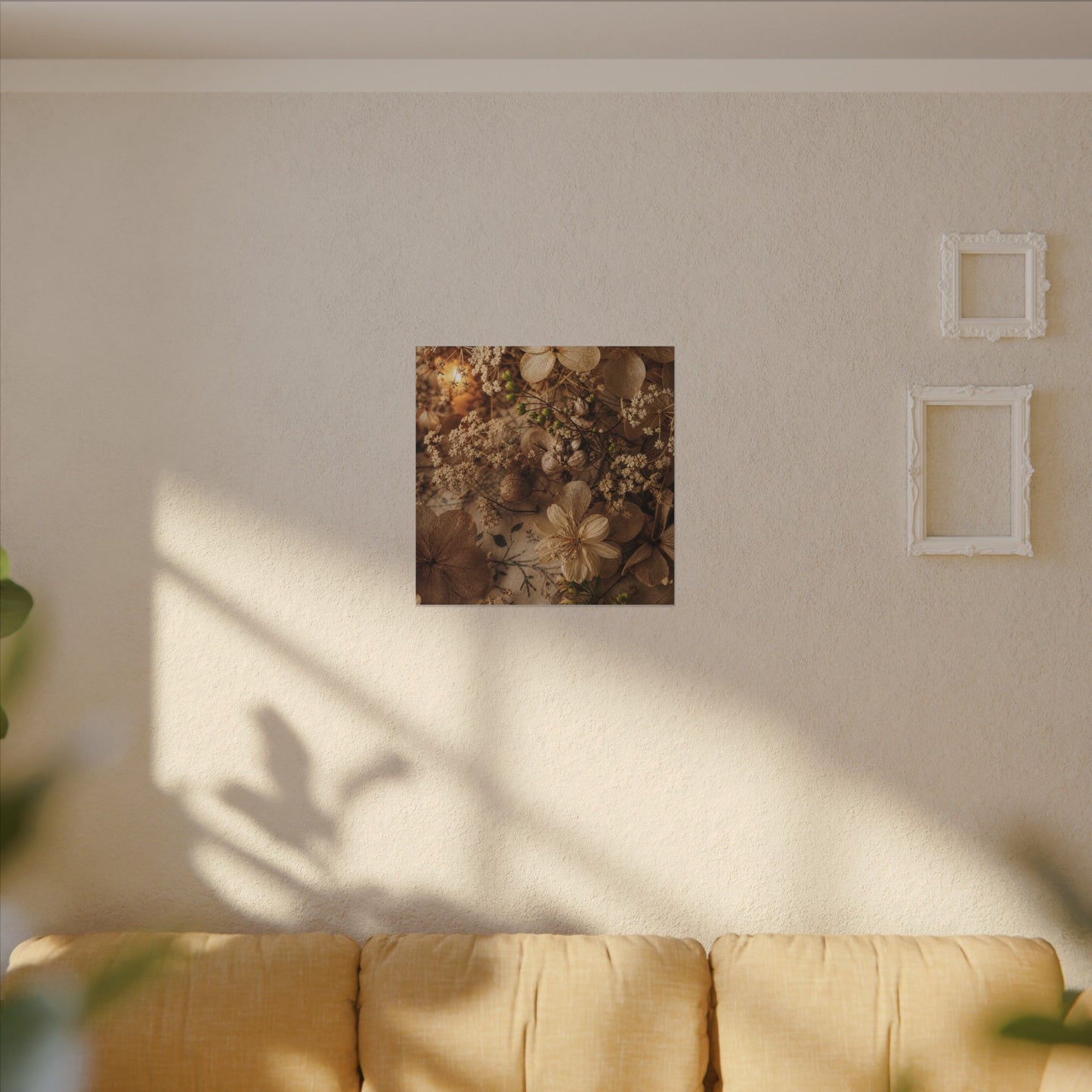 Spring Dried Flowers Japanese Pattern Canvas Art | Earthy Decor