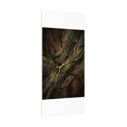 Cracked Earth Charcoal Ink Canvas Art | Bold Dark Japandi Art