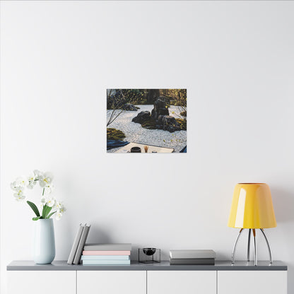 Zen Tea Ceremony in Golden Hour | Karesansui Canvas Art