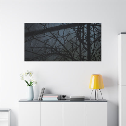 Moonlight Shadow Play Canvas Art - Dark Japandi Shibui