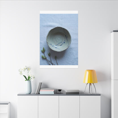 Spring Ceramic Bowl Minimal Line Canvas Art | Warm Decor