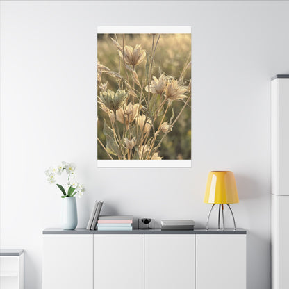 Summer Dried Flowers Minimal Line Canvas Art | Cozy Decor