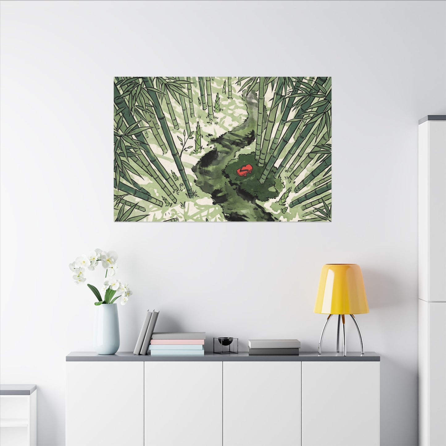 Peaceful Bamboo Grove Canvas Art - Ukiyo E Inspired Zen