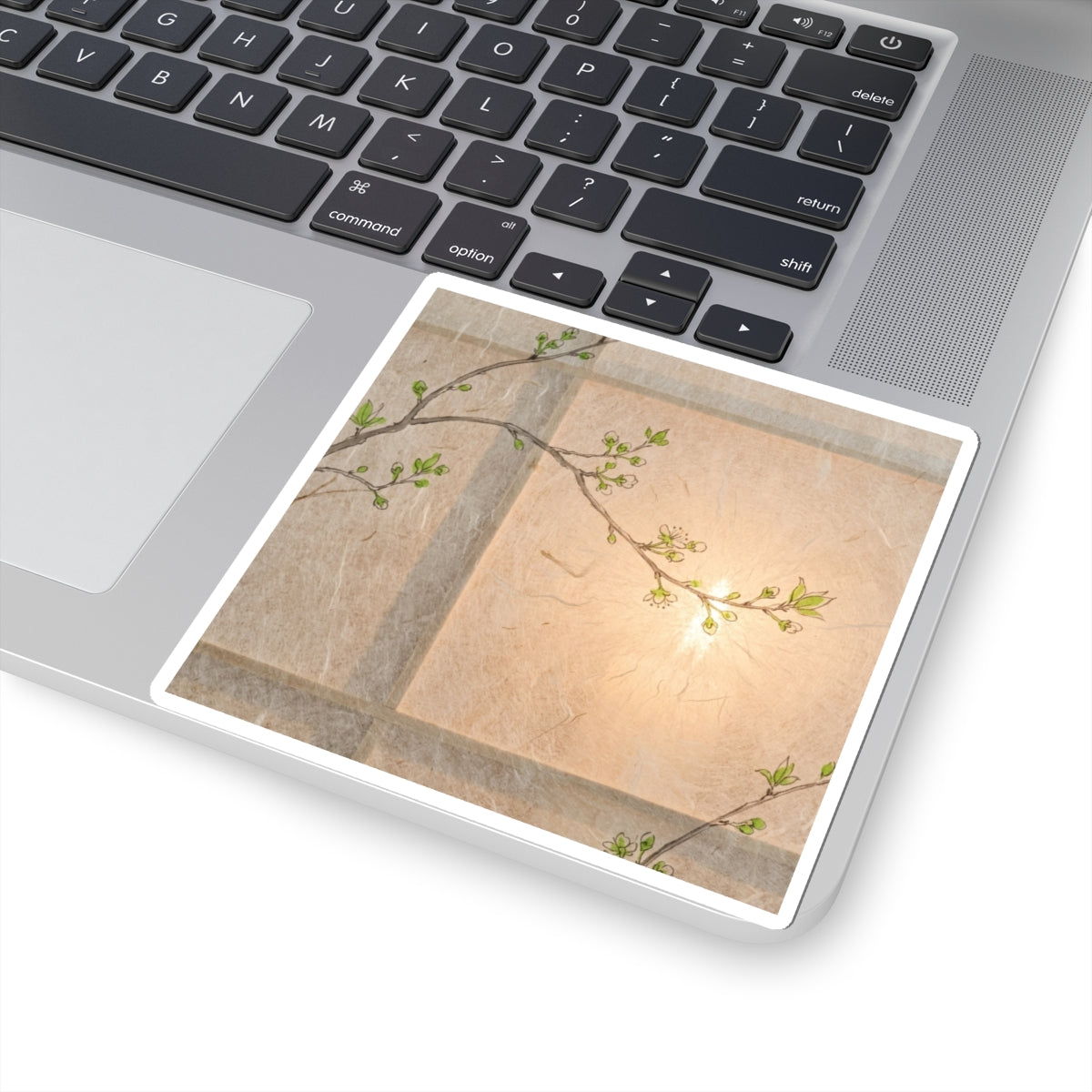 Spring Shoji Screen Minimal Line Sticker | Cozy Decor Art Print