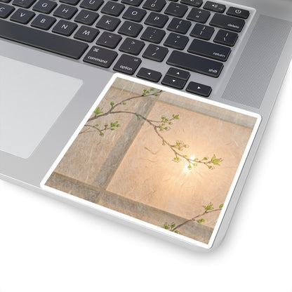 Spring Shoji Screen Minimal Line Sticker | Cozy Decor Art Print