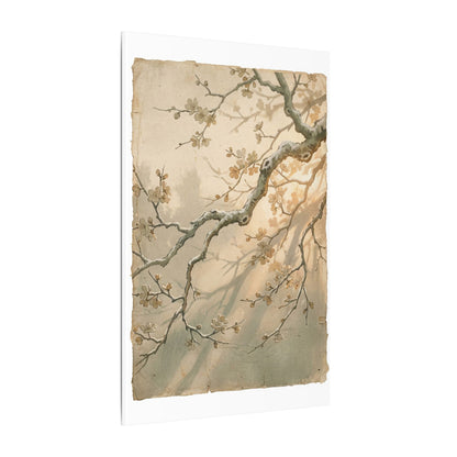 Cherry Blossom Canvas Art | Winter Japandi Japanese Pattern Art