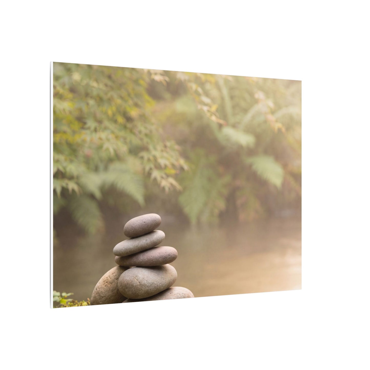Cozy River Stones Canvas Art - Japanese Pattern Japandi
