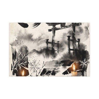 Candlelight Torii Gate Canvas Art - Zen Datsuzoku