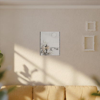 Moonlit Garden Spring Canvas Art | Zen Contemplative Design