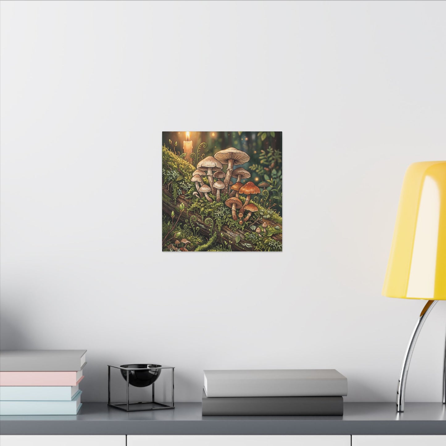 Spring Wild Mushrooms Herbarium Canvas Art | Rustic Decor