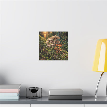 Spring Wild Mushrooms Herbarium Canvas Art | Rustic Decor