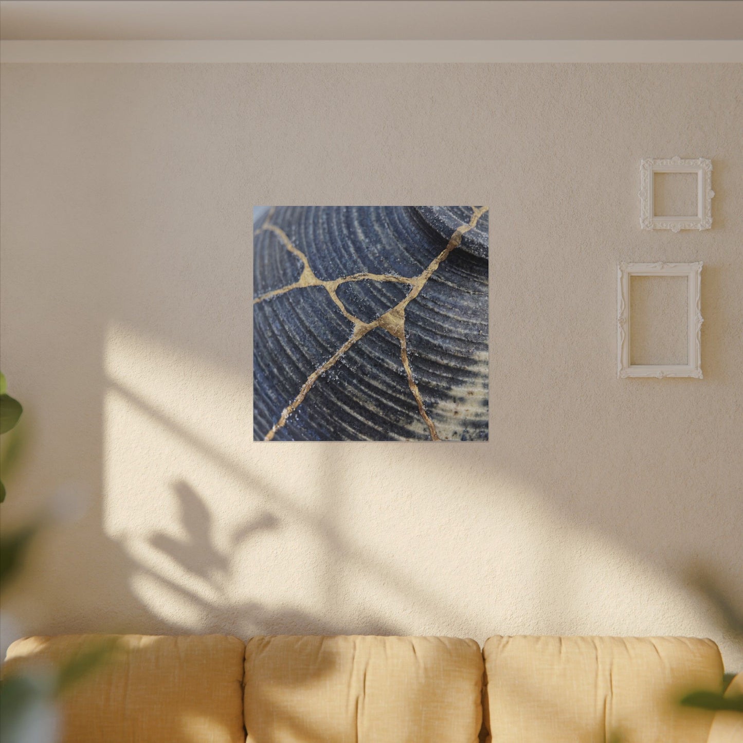 Shibui Water Ripple Canvas Art - Kintsugi Gold Repair