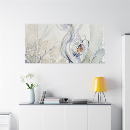 Earthy Incense Smoke Canvas Art - Watercolor Japandi