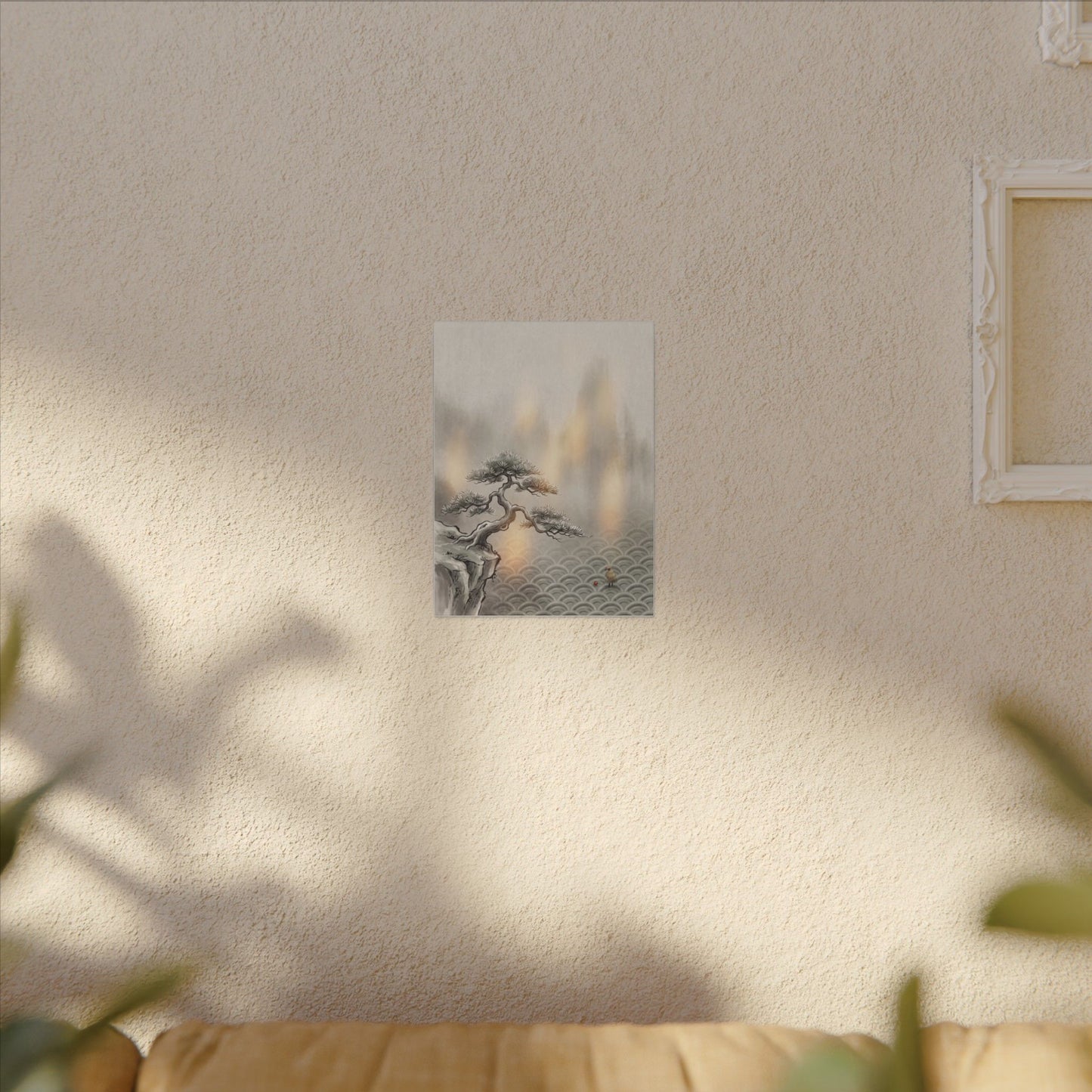 Pine Tree Canvas Art | Winter Japandi Japanese Pattern Art