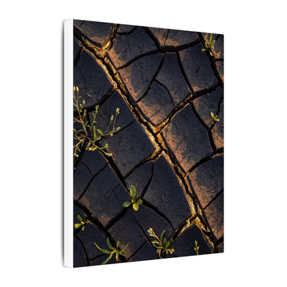 Kintsugi Cracked Earth in Golden Hour | Gold Vein Canvas Art