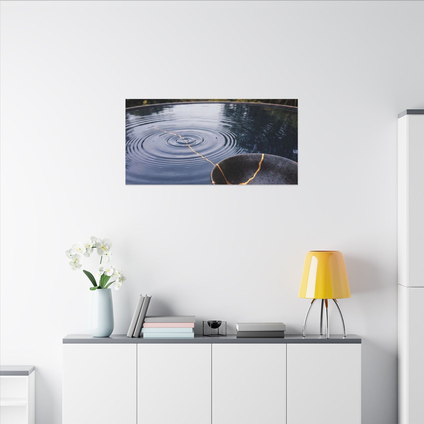 Kintsugi Water Ripple in Overcast | Broken Beauty Canvas Art