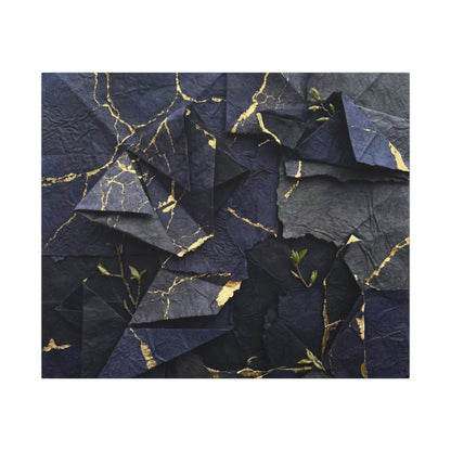 Beautiful Paper Fold Canvas Art - Crackle Gold Kintsugi